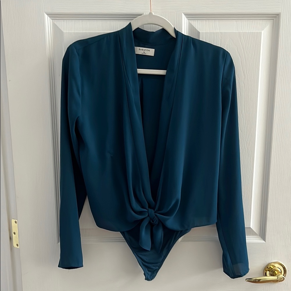 Aritzia Deep Teal Long Sleeve Bodysuit